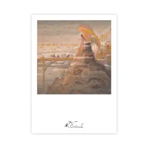 Atvirukas su M. K. Čiurlionio paveikslo „Angelas (Angelo preliudas)“ atvaizdu