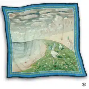 Šilkinė georgette skara – „Angelėliai (Rojus)”-001