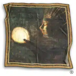 Šilkinė georgette skarelė – „Bičiulystė“-001