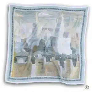 Šilkinė georgette skarelė – „Miestas“-001