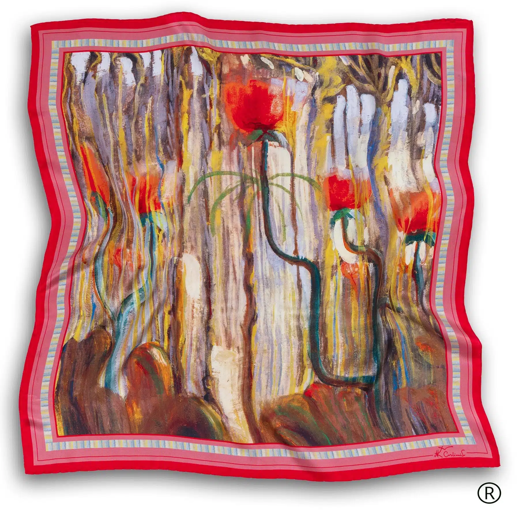 Šilkinė skarelė – „Pasaulio sutvėrimas IX“-001